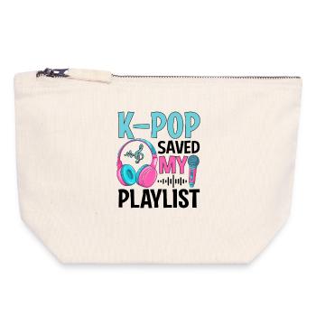 K-Pop Saved My Playlist - Canvas Reißverschluss-Täschchen (18 x 19 cm) - Naturweiß - Vorne