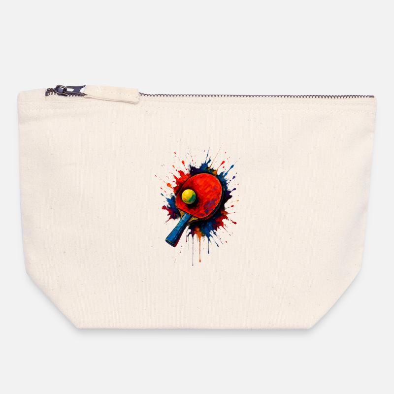 Ping Pong - Tennis de Table - Canvas Zip Pouch 18 x 19 cm - nature