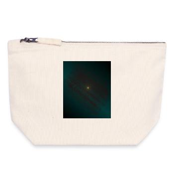 Spirale de lutte turquoise au centre - Pochette zippée en toile 18 x 19 cm - blanc naturel - Devant