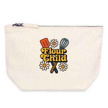 L’Art de la Cuisson Enfant de la Farine - Pochette zippée en toile 18 x 19 cm - blanc naturel - Devant