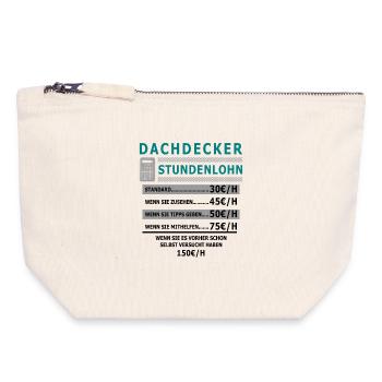 Dachdecker Stundenlohn - Canvas Reißverschluss-Täschchen (18 x 19 cm) - Naturweiß - Vorne