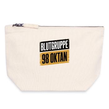 Blutgruppe 98 Oktan - Benzin Design - Canvas Reißverschluss-Täschchen (18 x 19 cm) - Naturweiß - Vorne