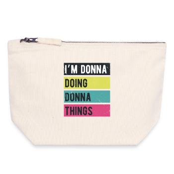 Ich bin Donna, die Donna-Dinge in Retro-Farben macht - Canvas Reißverschluss-Täschchen (18 x 19 cm) - Naturweiß - Vorne