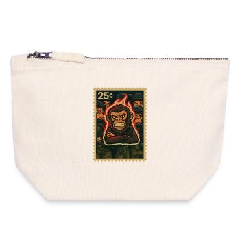 Fire and Monkey Protest - Canvas Zip Pouch 18 x 19 cm - nature - Front
