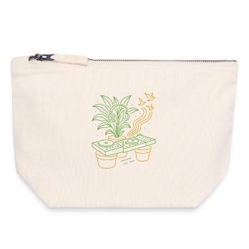 Green Groove DJ Plants - Canvas Zip Pouch 18 x 19 cm - nature - Front