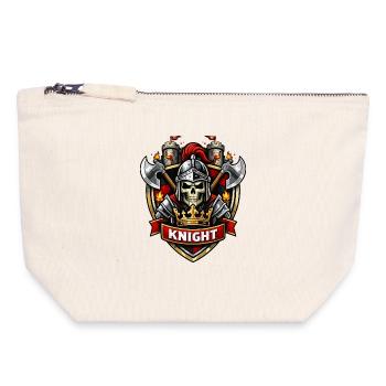 Crusader Skull Emblem - Canvas Zip Pouch 18 x 19 cm - nature - Front