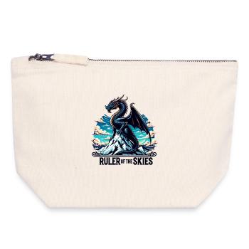 Dragon sky over mountain range - Canvas Zip Pouch 18 x 19 cm - nature - Front