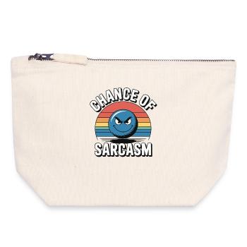 Chance of Sarcasm - Retro Grinsen - Canvas Reißverschluss-Täschchen (18 x 19 cm) - Naturweiß - Vorne