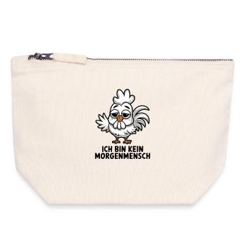 Je ne suis pas du matin, drôle, somnolent - Pochette zippée en toile 18 x 19 cm - blanc naturel - Devant