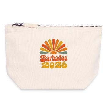 Barbados 2026 Sunburst - Canvas Zip Pouch 18 x 19 cm - nature - Front