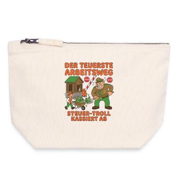Le trajet le plus coûteux pour aller au travail - Pochette zippée en toile 18 x 19 cm - blanc naturel - Devant