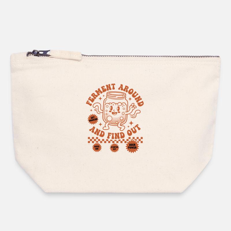 Fermenta il lievito madre e scopri come cuocere il pane - Pochette in tela con zip 18 x 19 cm - bianco naturale