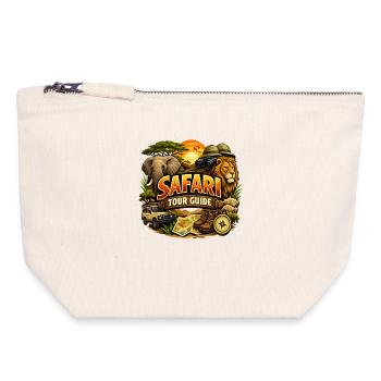 Safari Tour Guide – Wildtiere Safari Abenteuer - Canvas Reißverschluss-Täschchen (18 x 19 cm) - Naturweiß - Vorne