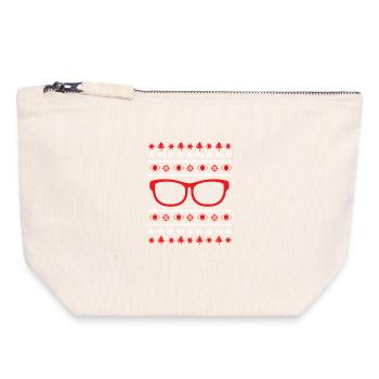 Optik Optiker Augenarzt - Canvas Reißverschluss-Täschchen (18 x 19 cm) - Naturweiß - Vorne
