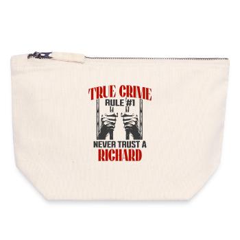 True Crime Richard True Crime - Canvas Reißverschluss-Täschchen (18 x 19 cm) - Naturweiß - Vorne