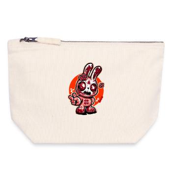 Horror Bloom Bunny - Canvas Reißverschluss-Täschchen (18 x 19 cm) - Naturweiß - Vorne