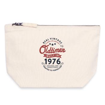 Vintage 1976 Classic Car 50th Birthday - Canvas Zip Pouch 18 x 19 cm - nature - Front