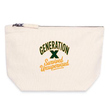 La génération X a survécu sans surveillance - Pochette zippée en toile 18 x 19 cm - blanc naturel - Devant