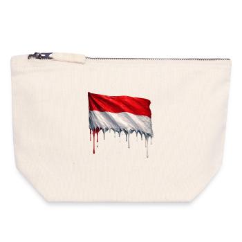 Indonesia Flag Drop Art - Canvas Zip Pouch 18 x 19 cm - nature - Front
