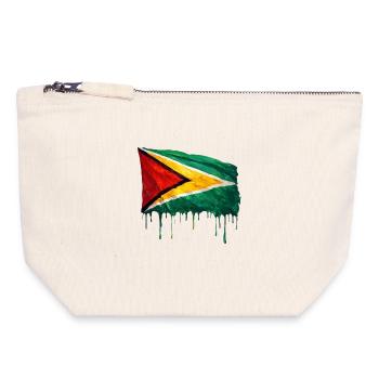Guyana Flag Drop Art - Canvas Zip Pouch 18 x 19 cm - nature - Front