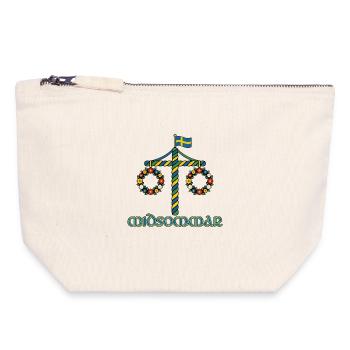 Litha Pagan Summer Solstice Midsummer Midsommar - Canvas Zip Pouch 18 x 19 cm - nature - Front