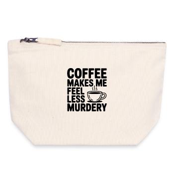 Coffee Makes Me Feel Less Murdery - Canvas Zip Pouch 18 x 19 cm - nature - Front