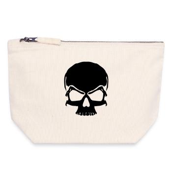 skull pirate skull - Canvas Zip Pouch 18 x 19 cm - nature - Front