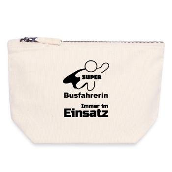 Super Busfahrerin, Bus, Verkehr, Beruf, Geschenk - Canvas Reißverschluss-Täschchen (18 x 19 cm) - Naturweiß - Vorne