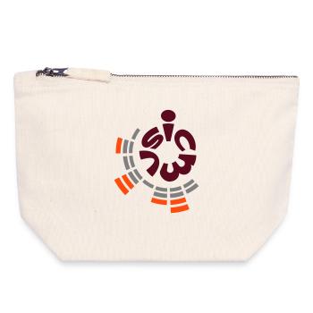 Musique - Pochette zippée en toile 18 x 19 cm - blanc naturel - Devant