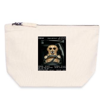 Hund Radar Kontrolle Blitzer - Canvas Reißverschluss-Täschchen (18 x 19 cm) - Naturweiß - Vorne