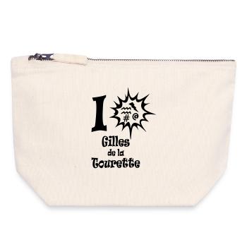 Gilles de la Tourette - Pochette zippée en toile 18 x 19 cm - blanc naturel - Devant