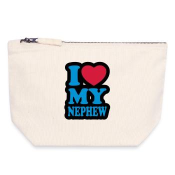 I love my nephew - Canvas Zip Pouch 18 x 19 cm - nature - Front