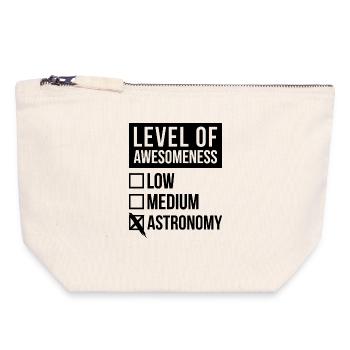 astronomie - Pochette zippée en toile 18 x 19 cm - blanc naturel - Devant