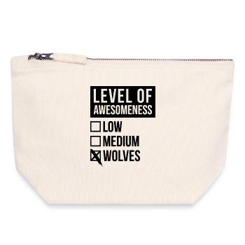 Wolf - Canvas Zip Pouch 18 x 19 cm - nature - Front