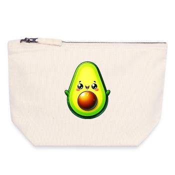 Avocado - Canvas Reißverschluss-Täschchen (18 x 19 cm) - Naturweiß - Vorne