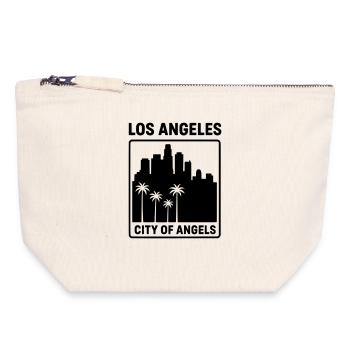 Los Angeles - Pochette zippée en toile 18 x 19 cm - blanc naturel - Devant