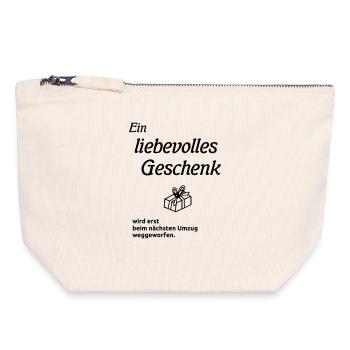 Ein liebevolles Geschenk - Canvas Reißverschluss-Täschchen (18 x 19 cm) - Naturweiß - Vorne