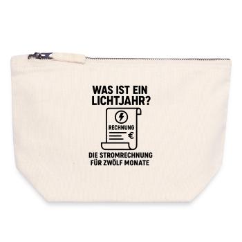 Electricity bill light year joke - Canvas Zip Pouch 18 x 19 cm - nature - Front