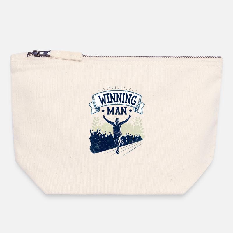 Winning runners | Winning Man - Canvas Zip Pouch 18 x 19 cm - nature