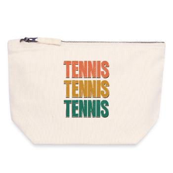 Tennis Three Color Gradient Letters - Canvas Zip Pouch 18 x 19 cm - nature - Front