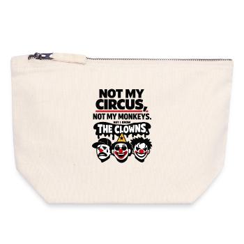 Déclaration Not My Circus, Not My Monkeys - Pochette zippée en toile 18 x 19 cm - blanc naturel - Devant