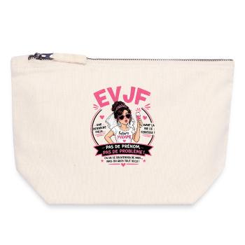 EVJF Future Madame  - Pochette zippée en toile 18 x 19 cm - blanc naturel - Devant