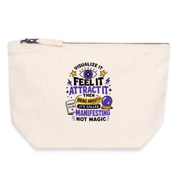 Feel It Attract It Manifesting - Canvas Zip Pouch 18 x 19 cm - nature - Front
