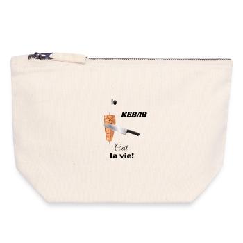 Kebab Fan T-shirt - Pochette zippée en toile 18 x 19 cm - blanc naturel - Devant