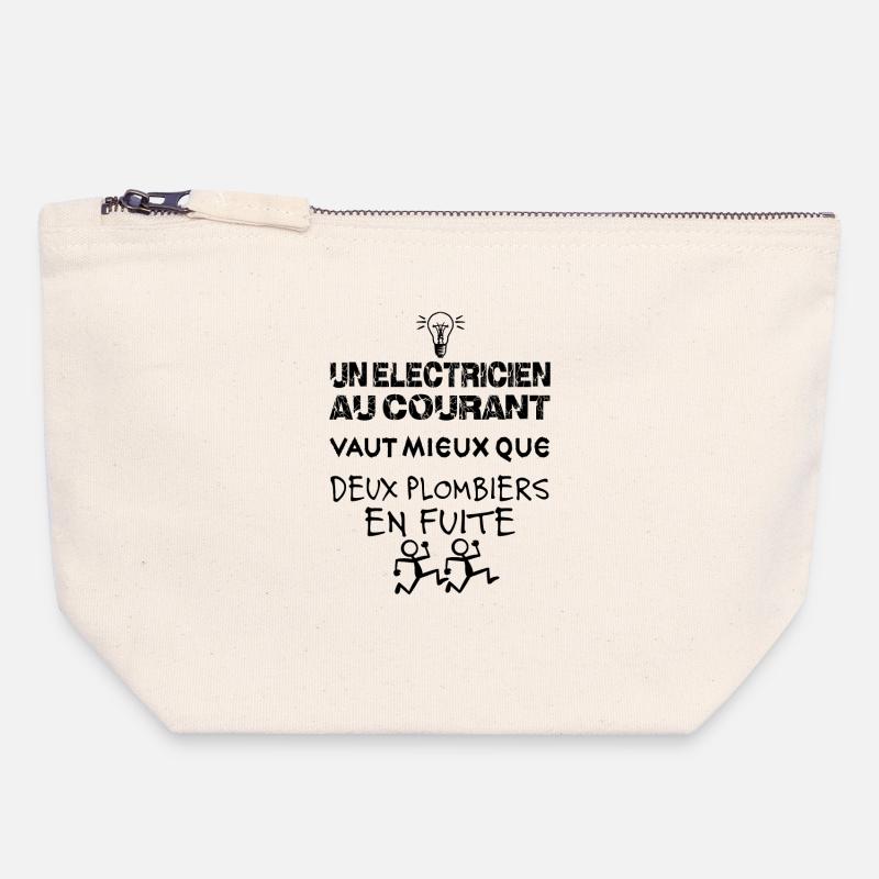 An electrician with knowledge - Canvas Zip Pouch 18 x 19 cm - nature