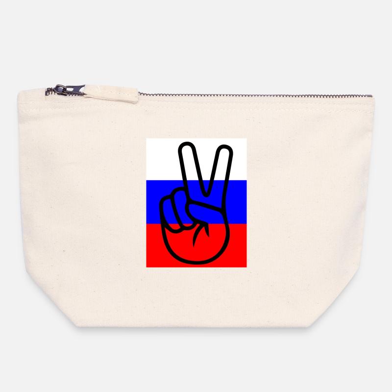 Peace with Russia - Canvas Zip Pouch 18 x 19 cm - nature