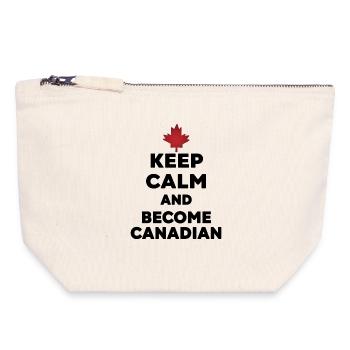Keep Calm Become Canadian - Canvas Zip Pouch 18 x 19 cm - nature - Front