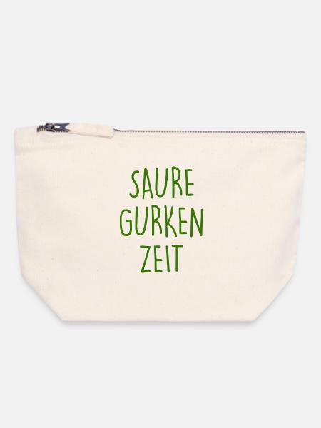 Saure Gurken Zeit - Canvas Reißverschluss-Täschchen (18 x 19 cm) - Naturweiß