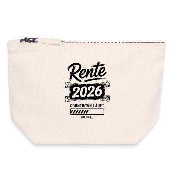 Rente Countdown 2026 - Canvas Reißverschluss-Täschchen (18 x 19 cm) - Naturweiß - Vorne