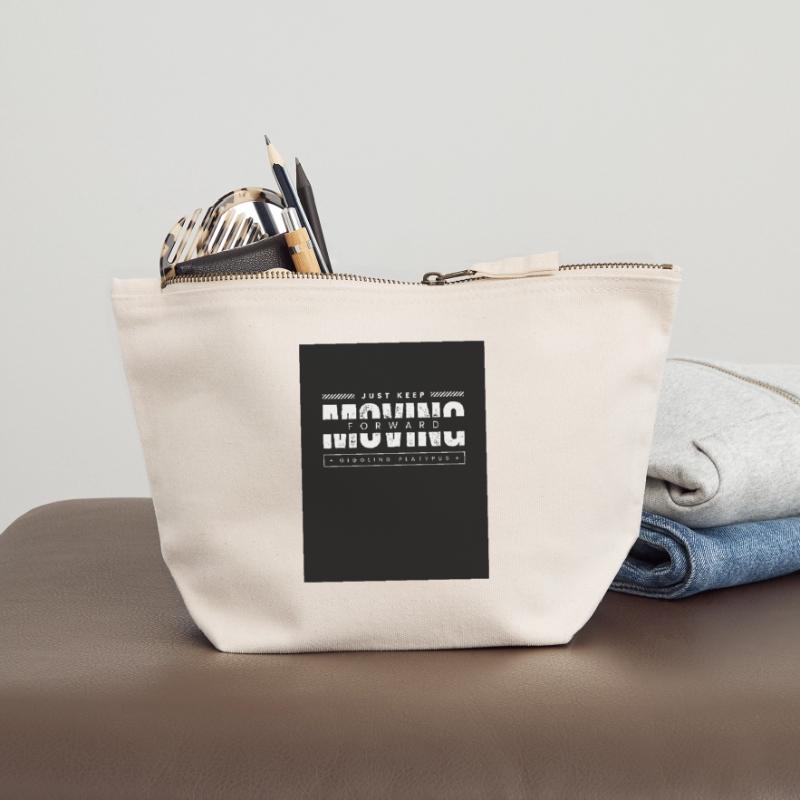 Continue simplement d’avancer, ornithorynque Pochette zippée en toile 18 x 19 cm